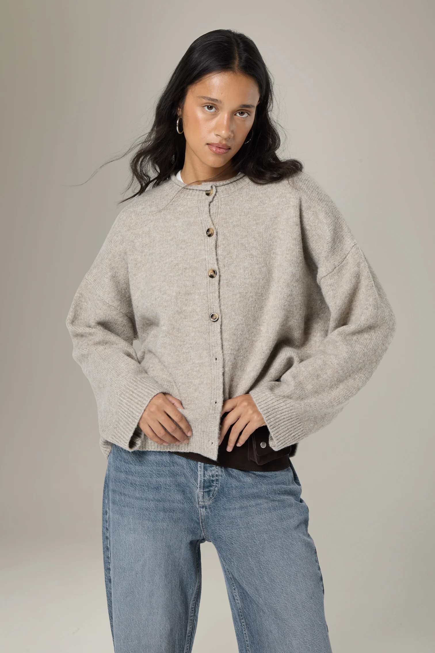 Jones Cardigan in Hazel Beige - Image 6