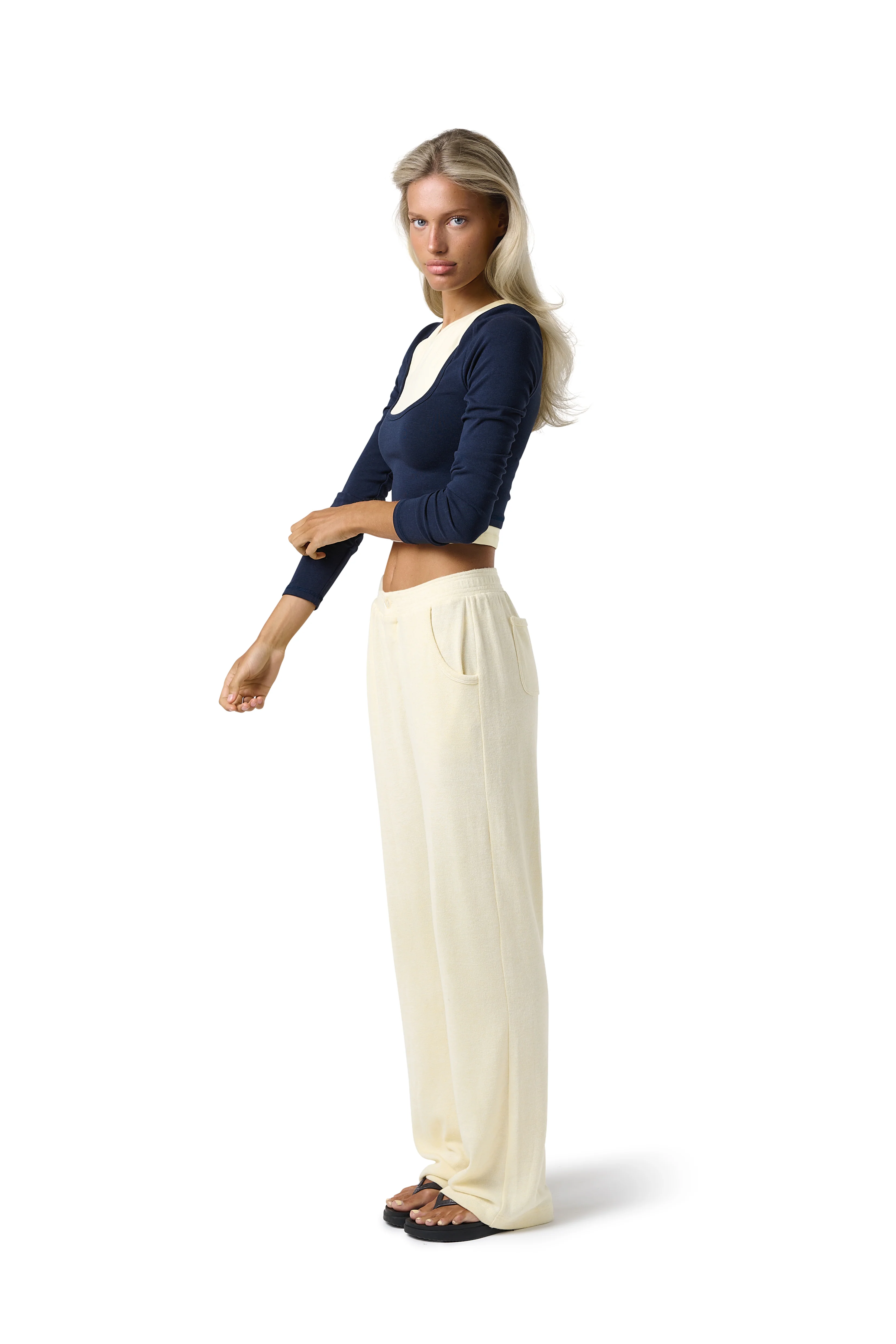 Slacks Soft Trouser in Butter Yellow - Image 3