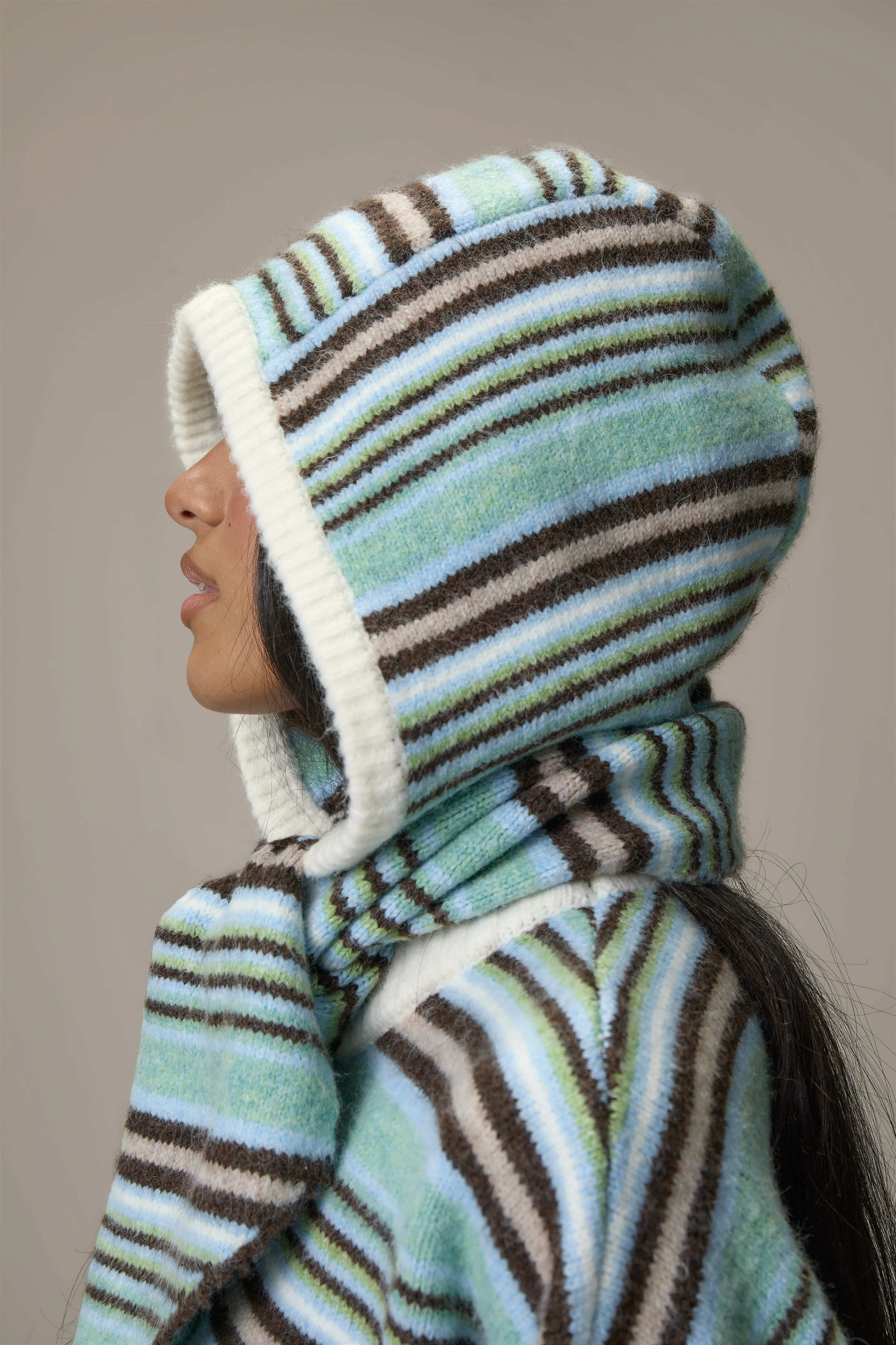 Tippy Stripe Knit Hood - Image 4
