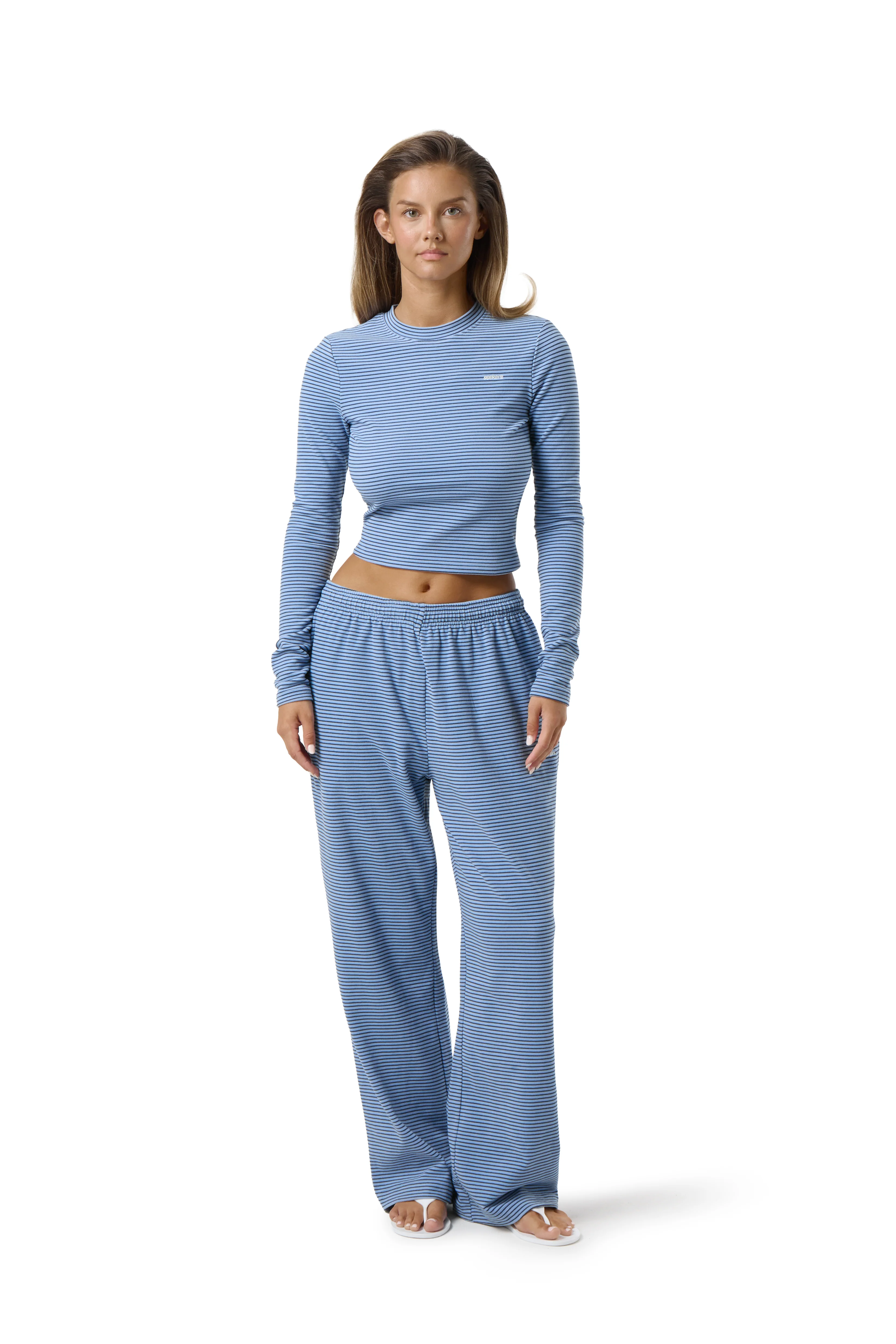 Wilbur Soft Wide Leg Pants in Blue - Image 3